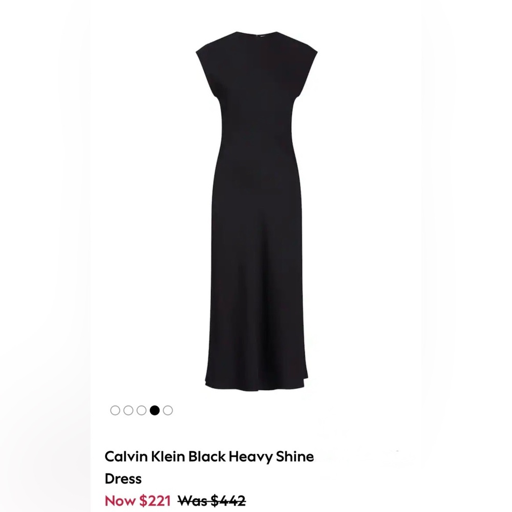 Calvin Klein Black Maxi Dress with Cap Sleeves,size 2